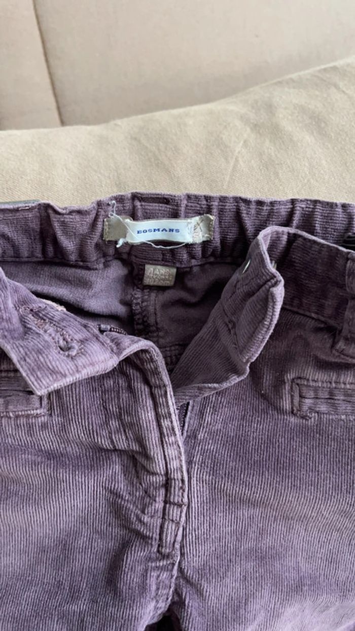 Pantalon velour violet 4 ans Lisa rose ´s - photo numéro 2