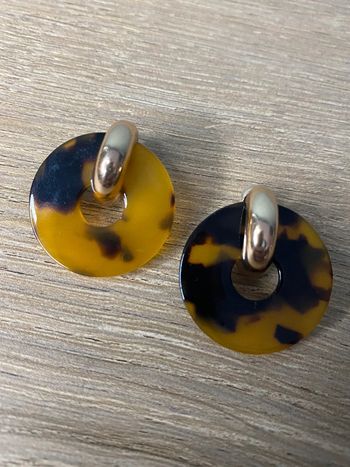 Boucle d'oreilles créoles acier acrylique