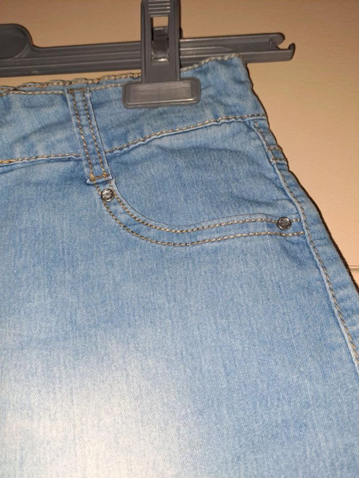 T-shirt fille bleu clair délavé tbe 14 ans - photo numéro 4