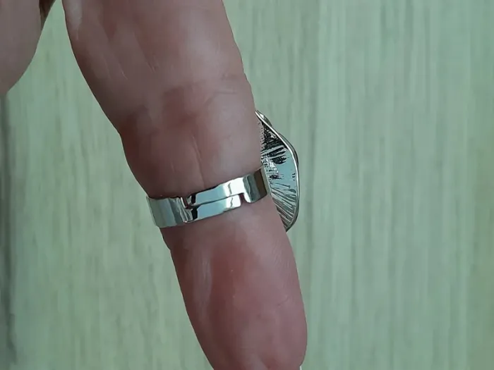 Bague avec grande perle blanche,  réglable,  style Bohème - photo numéro 2