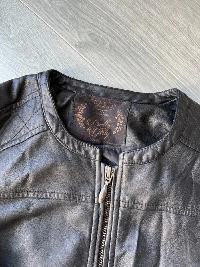 Veste fille 10 ans en similicuir - photo numéro 2