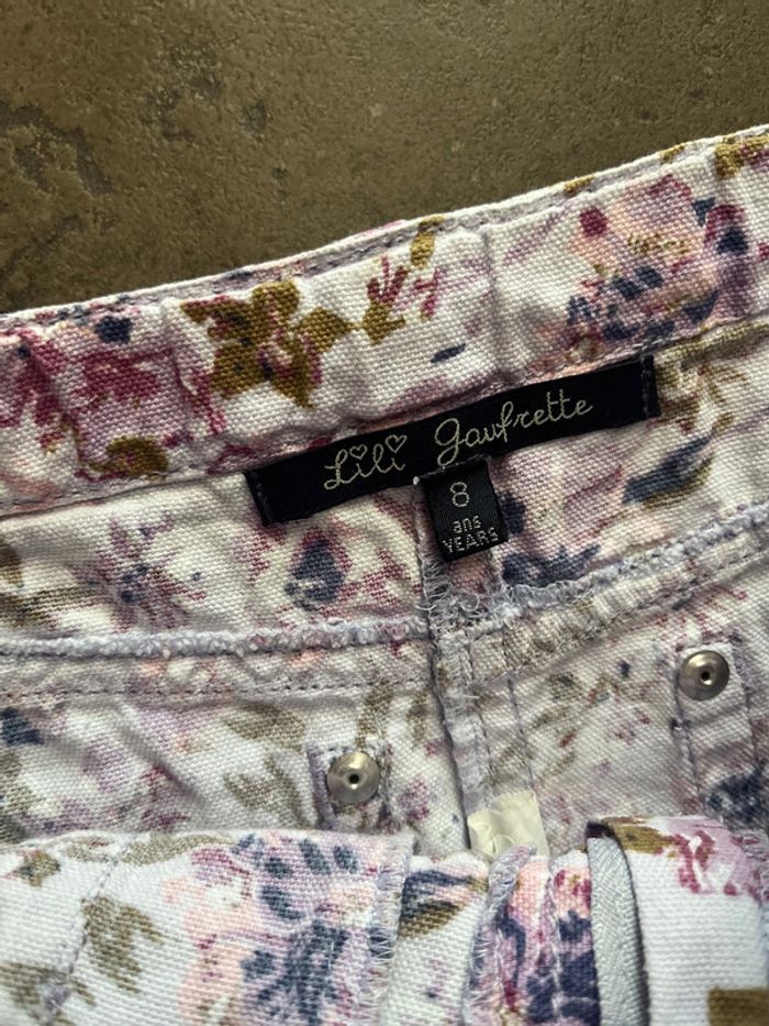 Taille 8 ans - jupe jeans fleurie Lili gaufrette - photo numéro 4
