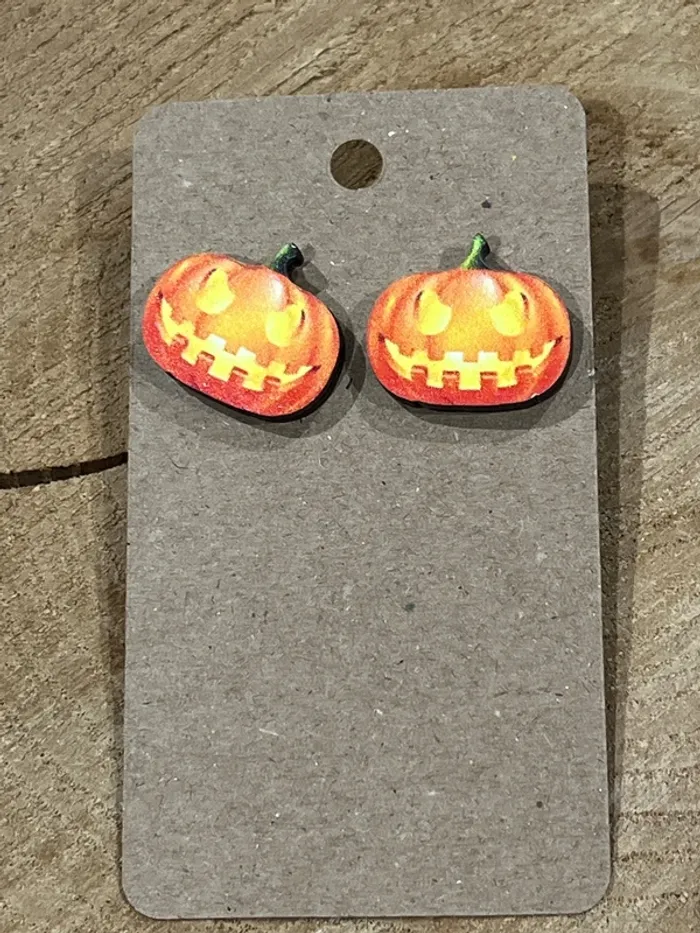 Boucle d’oreille bois Halloween