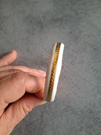 Bracelet jonc blanc et doré