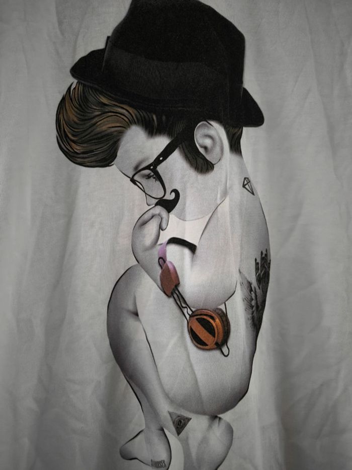 T shirt blanc imprimé taille M 38 siamoises neuf - photo numéro 2