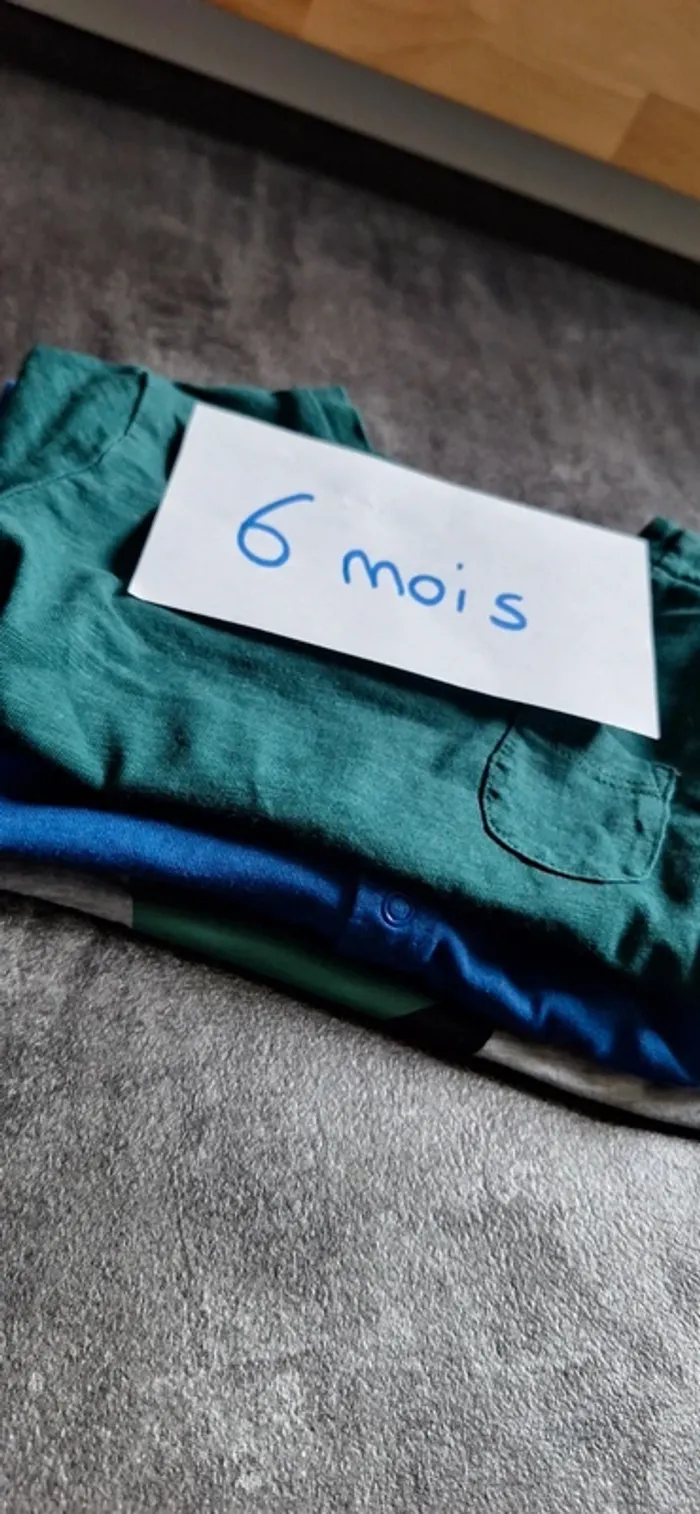 Lot de 3 tee shirt manches longues 6M - photo numéro 2