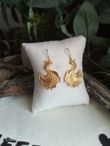 Boucles d'oreilles bohèmes poissons dorés