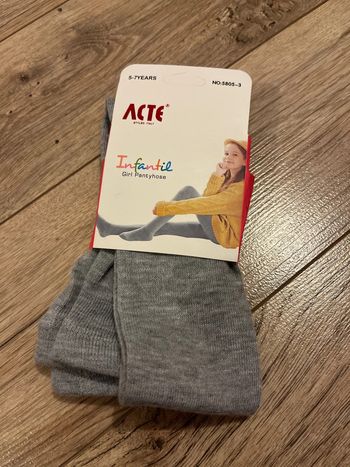 5/7 ans collant gris fin coton neuf ACTE