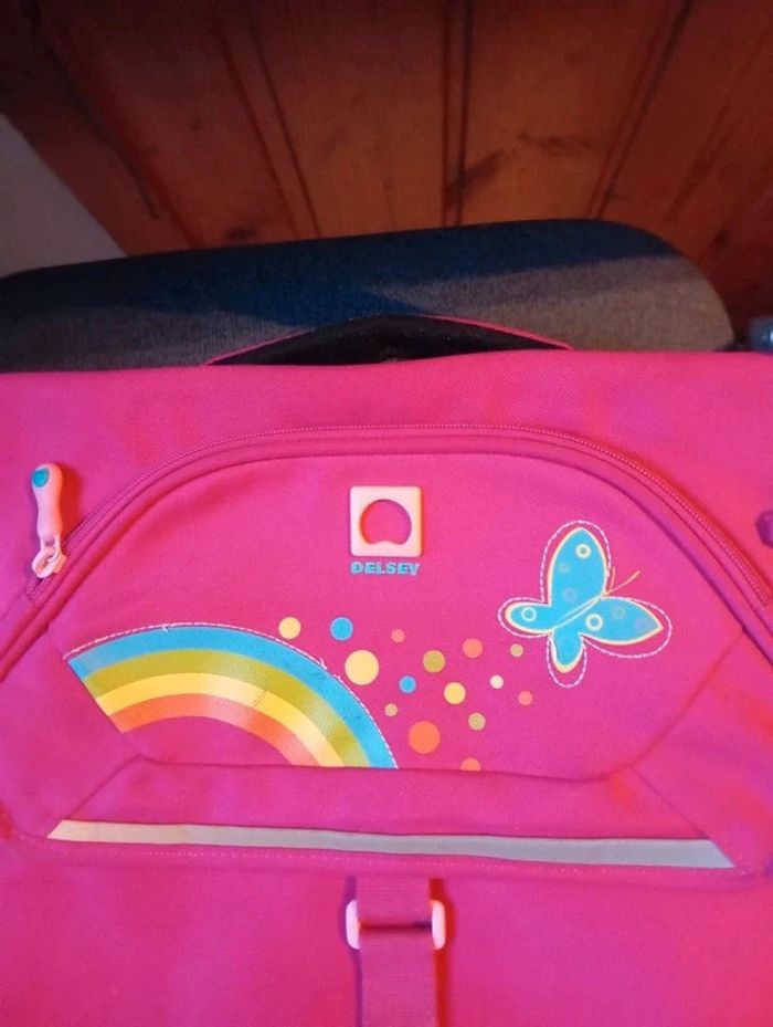 Cartable rose petit avec fermeture scratch Delsey - photo numéro 2