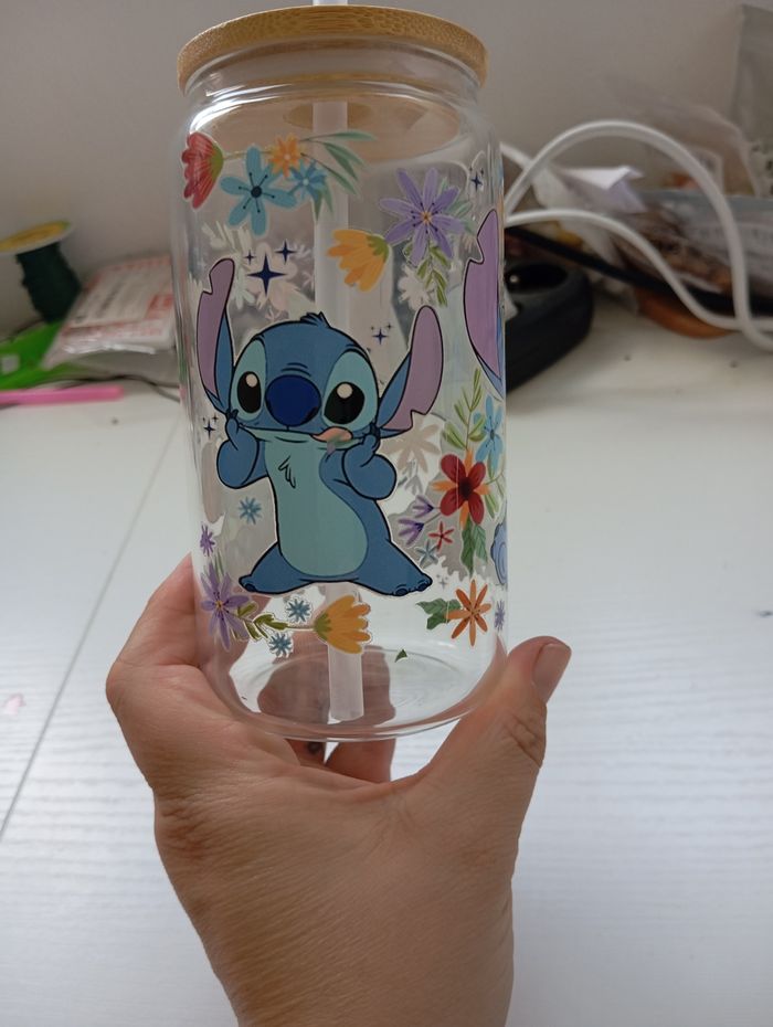 Can glass stitch Hawaii avec paille - photo numéro 3