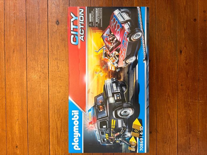 NEUF figurines Playmobil City Action voitures police poursuite des voleurs braqueurs banque 70869