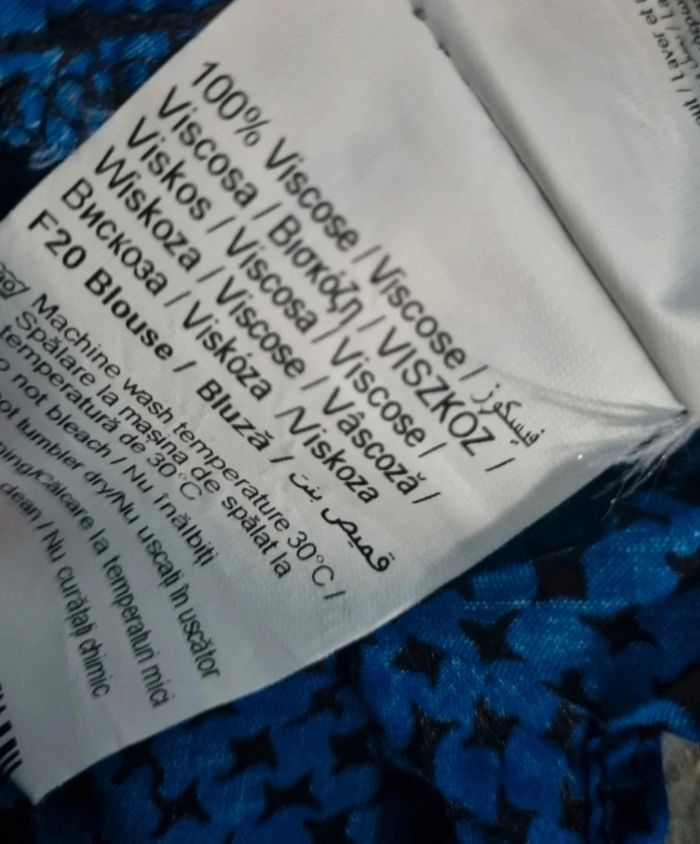 Blouse légère bleu à motifs manches retroussable taille 46 - photo numéro 10