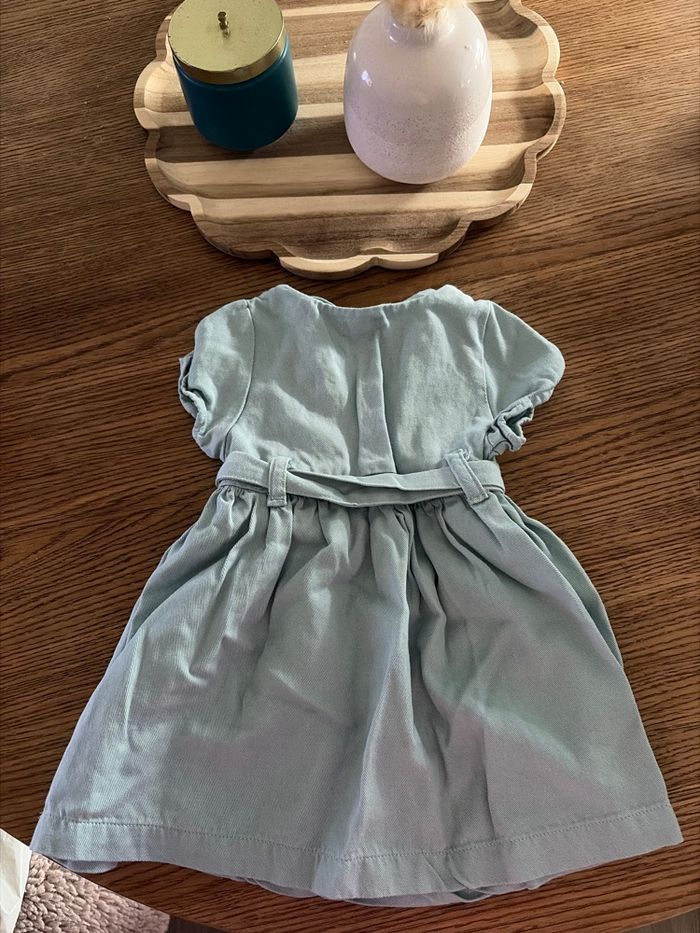 Robe en jean 9 mois verte - photo numéro 3