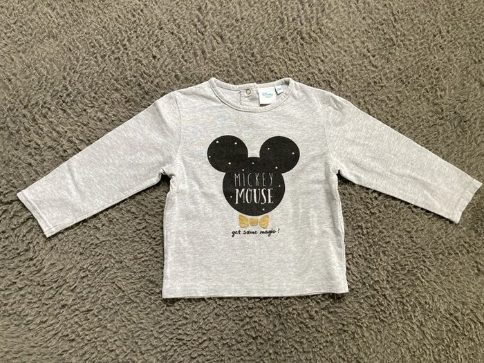 Teeshirt ML gris Mickey 24 mois