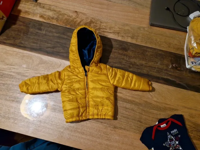 Veste doudoune réversible 68 cm 6-9 mois - photo numéro 3