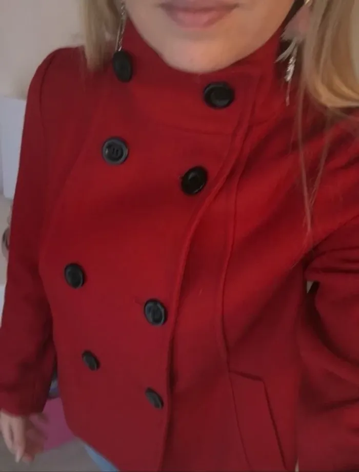 Paletot rouge camaïeu - photo numéro 4