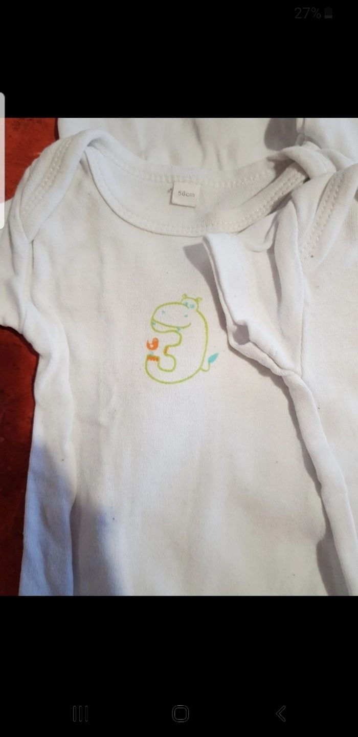 Lot de 6 bodies bébé taille 1 mois - photo numéro 5