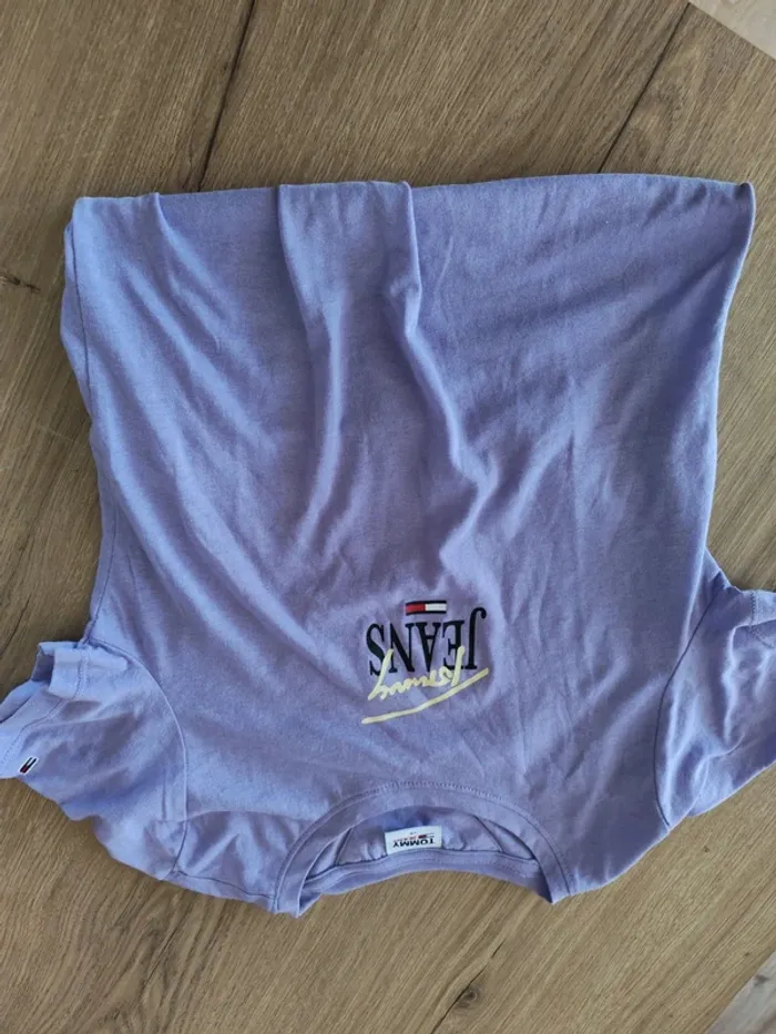 T-shirt Tommy Jeans violet logo vintage – Taille S - photo numéro 4