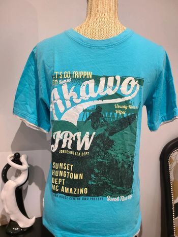 Tee shirt bleu  sunset surf 16 ans