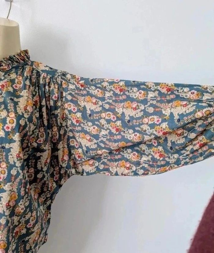 Chemisier blouse à fleurs 100% coton - Not Shy - taille M - photo numéro 3
