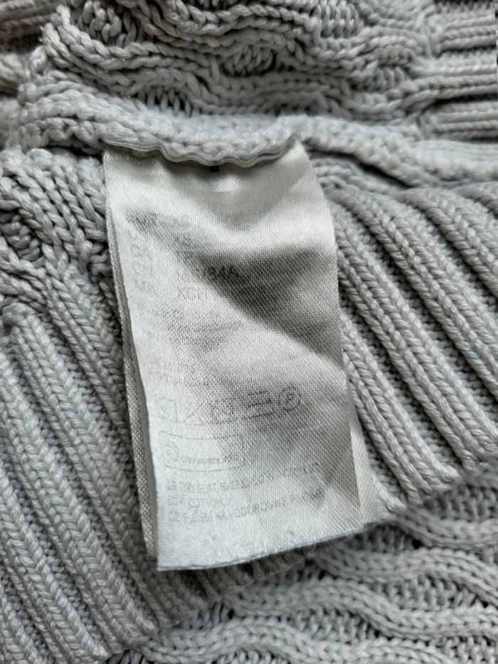 Pull H&M torsadé gris clair – col rond – maille texturée – homme/femme – Taille XS - photo numéro 5