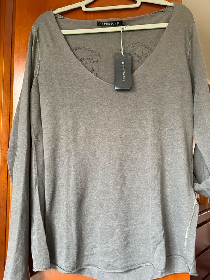 Pull gris ailes chaînes Berenice 38 neuf avec étiquette