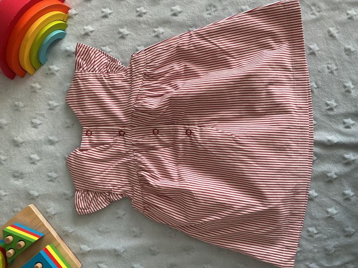 robe manches courtes rayée rouge et blanc doublée 9 mois chicco - photo numéro 9