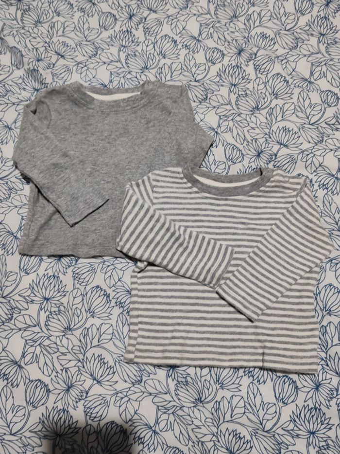 Lot teeshs manches longues 2/6 mois