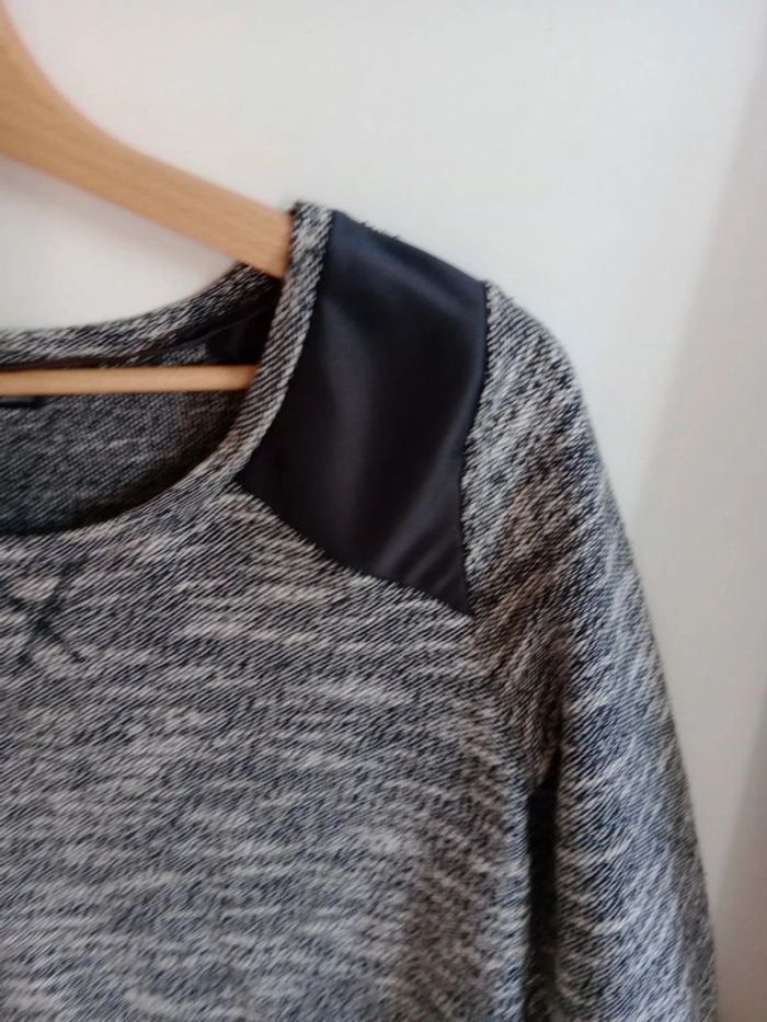 Robe pull femme s noire et blanche chiné c78 - photo numéro 11