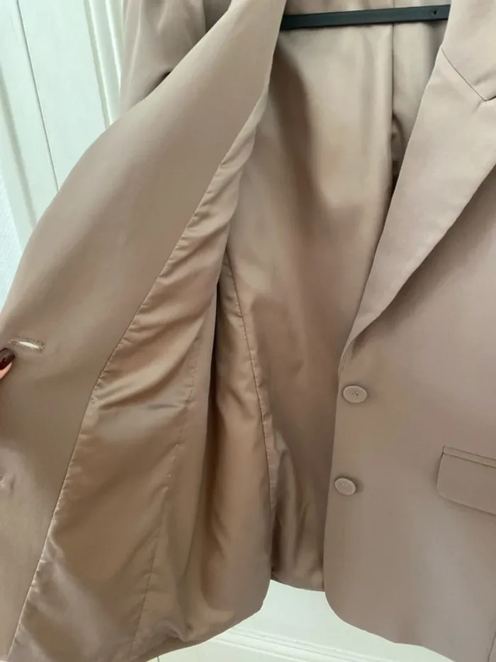 Blazer taupe à épaulettes Custommade - photo numéro 9