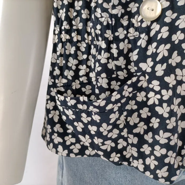 Ensemble vintage fleuri Paris 100 % viscose, jupe midi et veste boutonnée Betty Barclay 42 A1134 - photo numéro 10