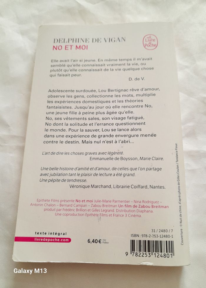 No et Moi Delphine de Vigan - photo numéro 2