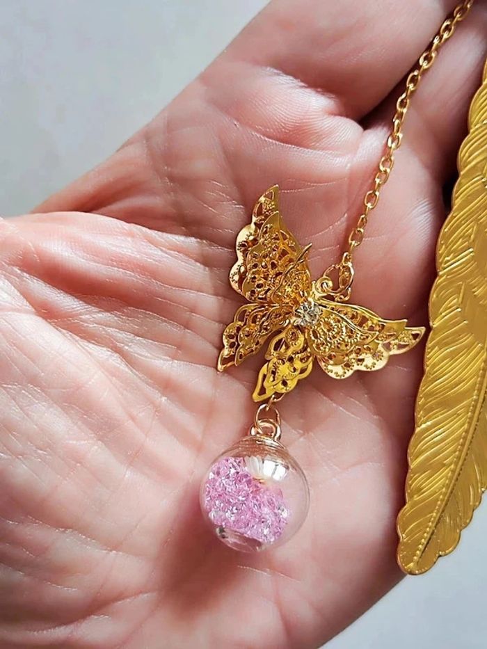 Marque page plume doré - photo numéro 4