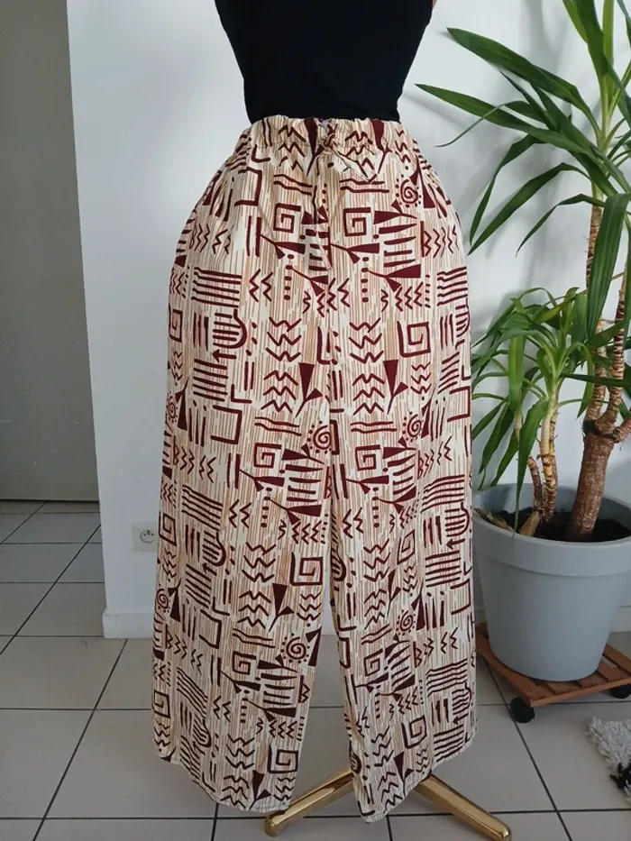 Pantalon Tendance Overside à motifs Bas large Neuf Taille L🌿💝 - photo numéro 9