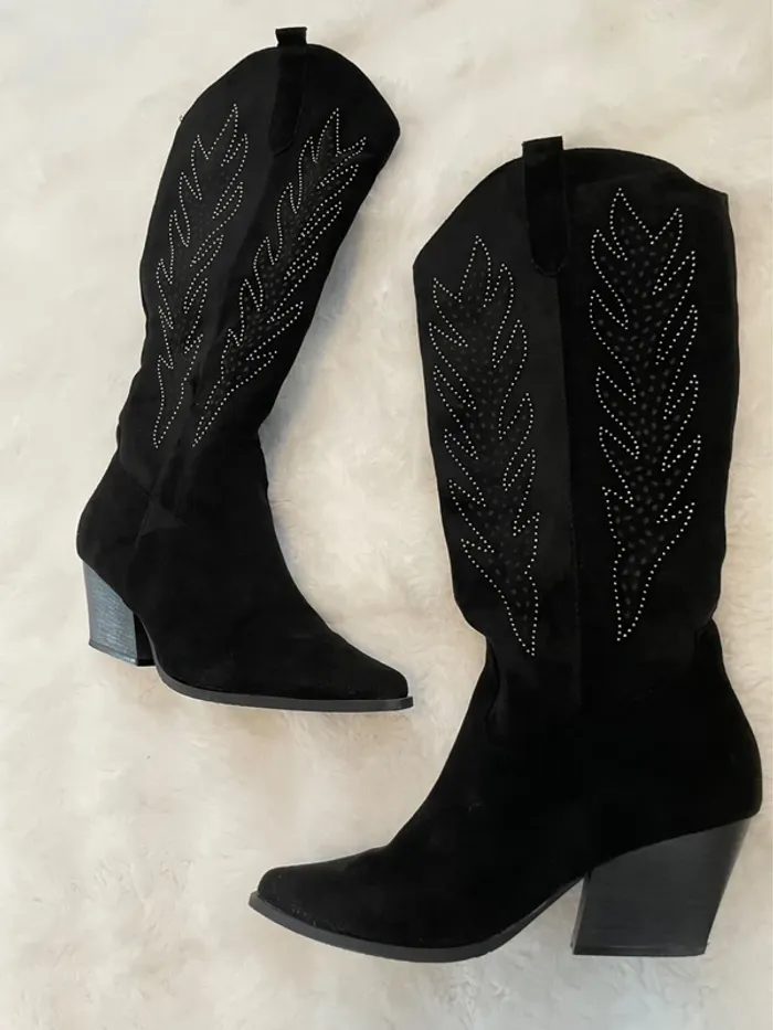 Botte Santiags noir et brillant taille 41 - photo numéro 6