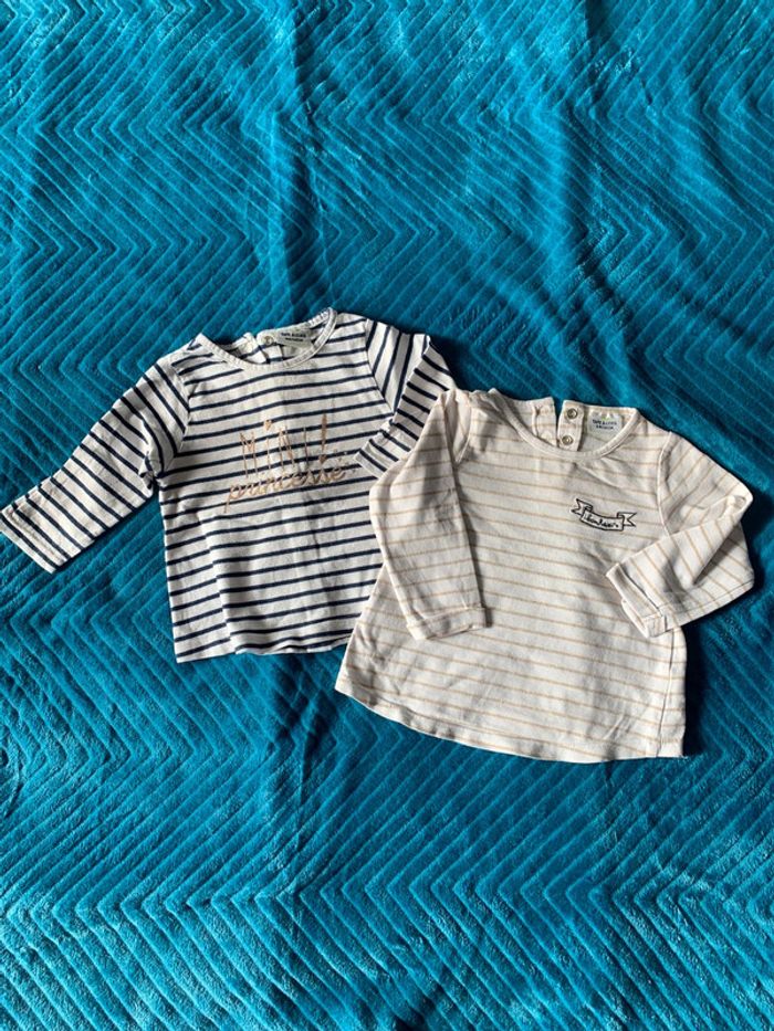 Lot 2 tee shirts fille 6 mois