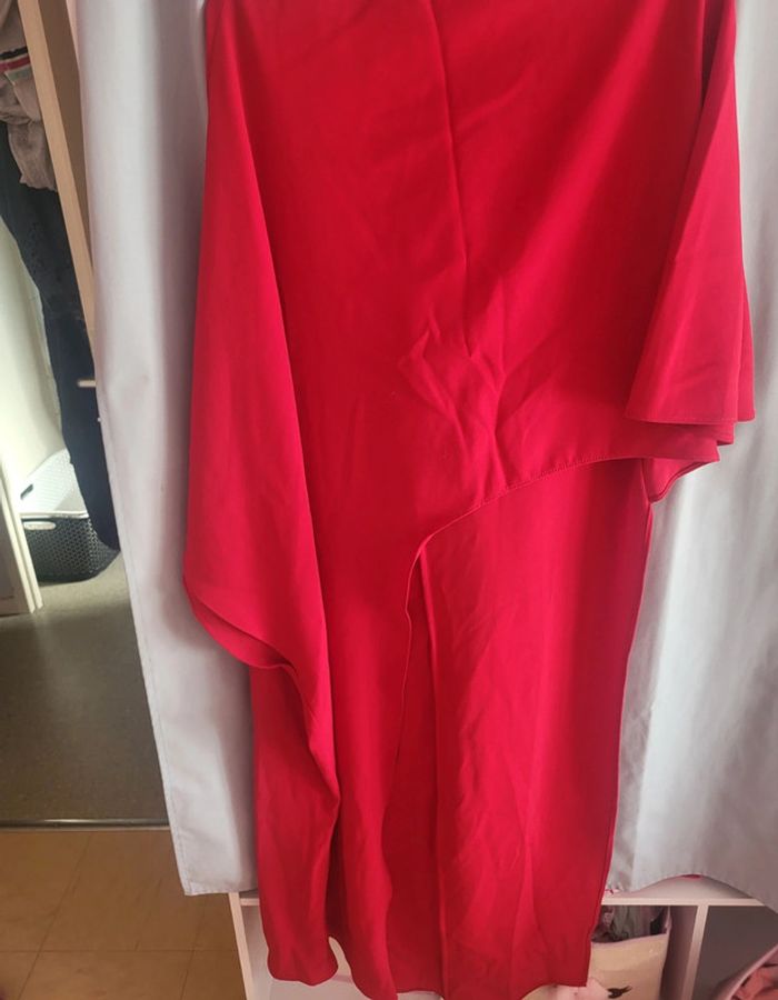 Blouse longue asymétrique rouge zara - photo numéro 2