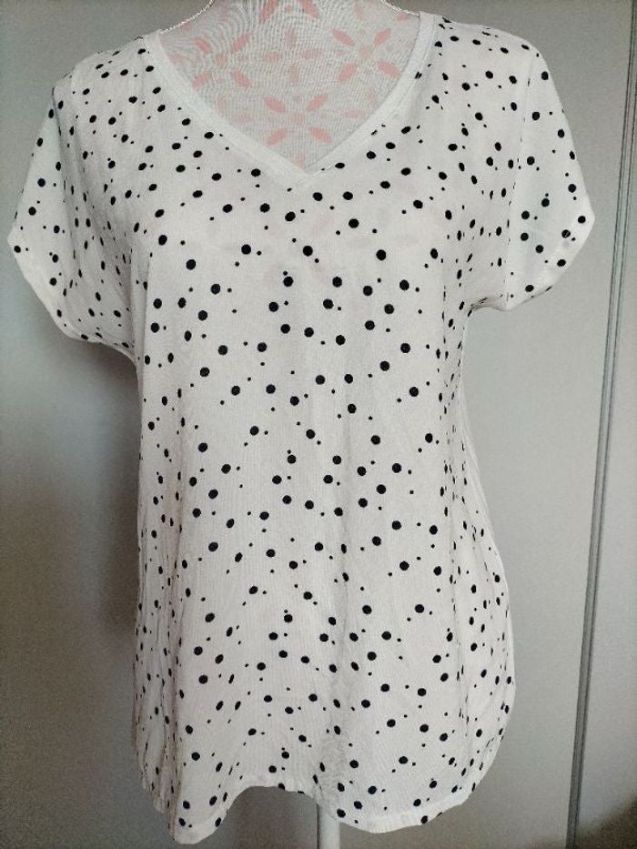 Haut femme Camaïeu imprimé pois