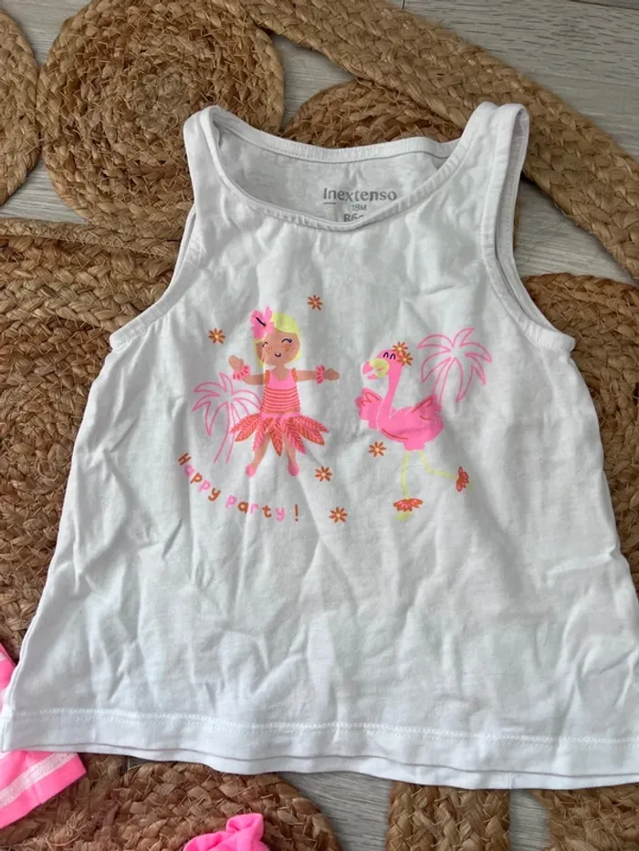 Ensemble débardeurs x2 + short 18 m fille - photo numéro 3
