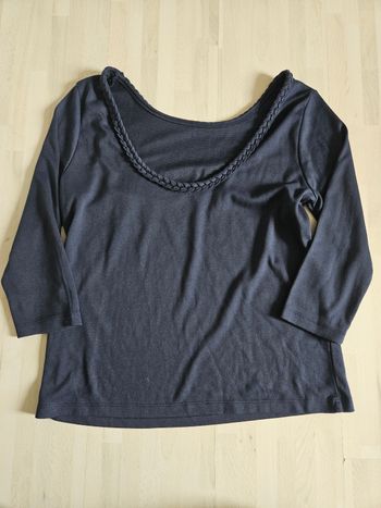 T-shirt femme marine manches 3/4 marque vila très bon état taille M