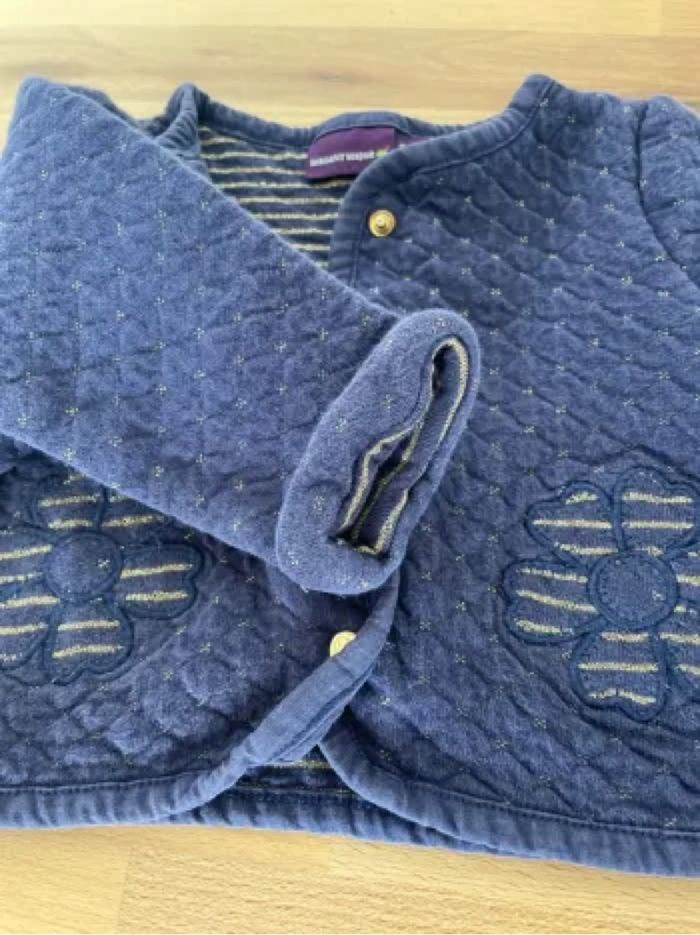 Gilet coton losanges bleu et doré - photo numéro 4