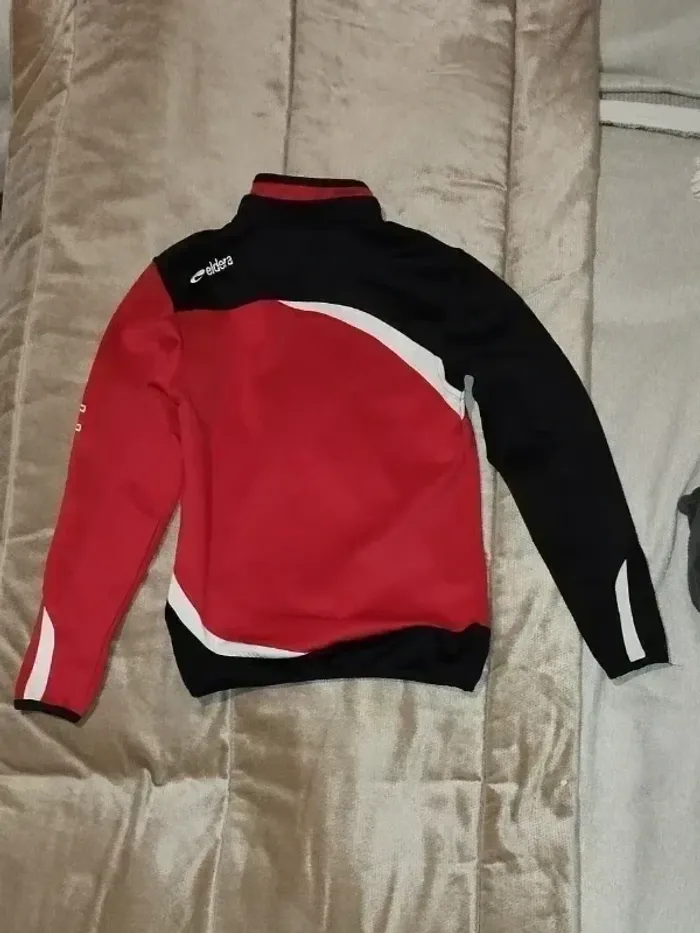 Pull zippé sport Eldera rouge noir mixte 8-10 ans - photo numéro 4