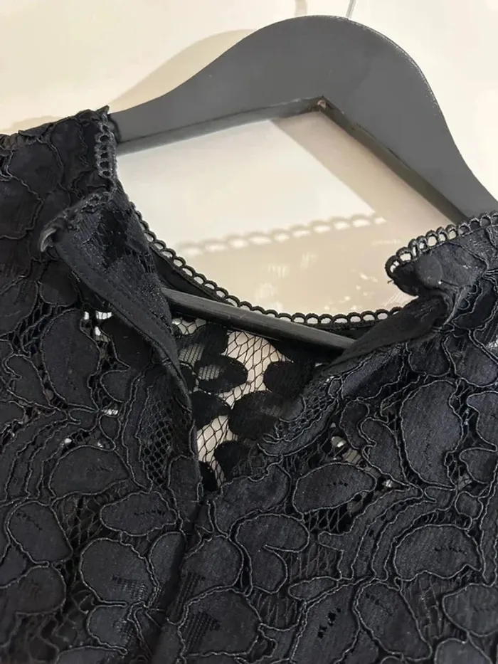 T-shirt dentelle noire chic – Élégant & léger, parfait été/soirée taille M - photo numéro 6