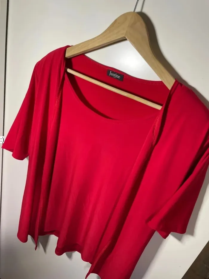 Blouse rouge femme taille 46 / Justine - photo numéro 2
