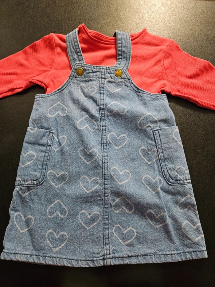 Ensemble robe en jeans et t shirt 9-12mois