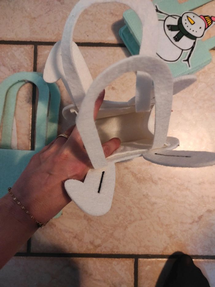 Lot de 3 petites paniers en feutrine pâques, Noël - photo numéro 4