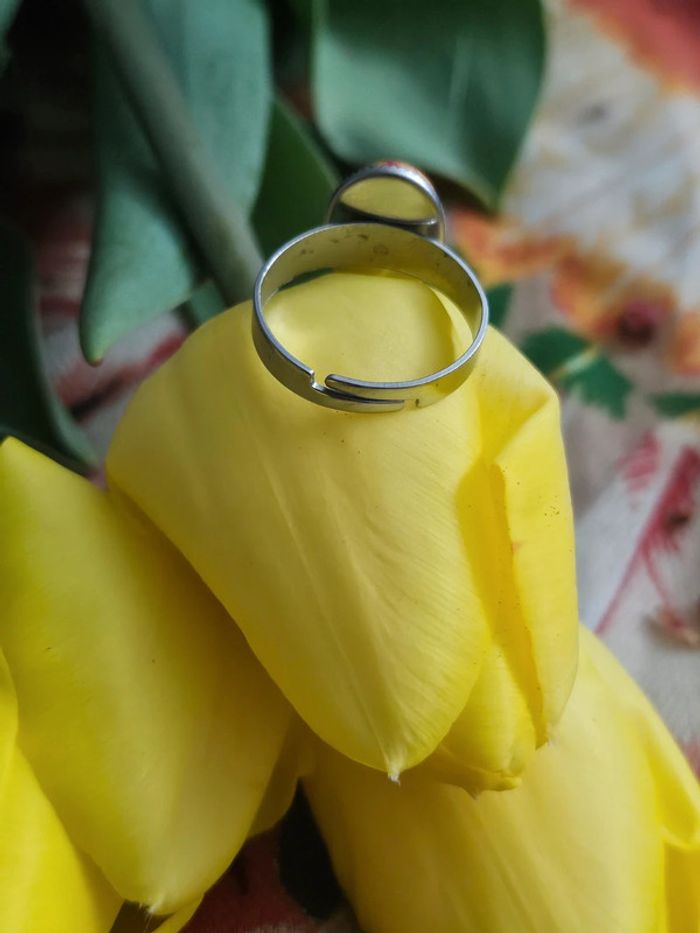 Bague ajustable avec pierre jaspe calisica - photo numéro 4