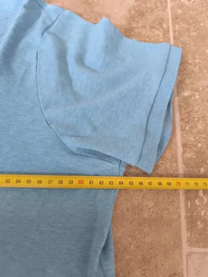 Polo Ralph Lauren XXL bleu ciel Pima coton logo coloré excellent état sauf tâches au dos - photo numéro 7