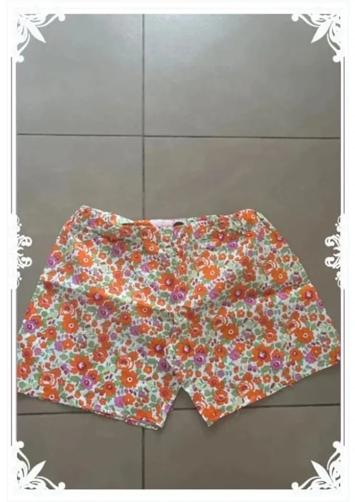 🌺 Pyjama été fille – Taille 12 ans – Haut brodé Kiabi & short fait main - photo numéro 7
