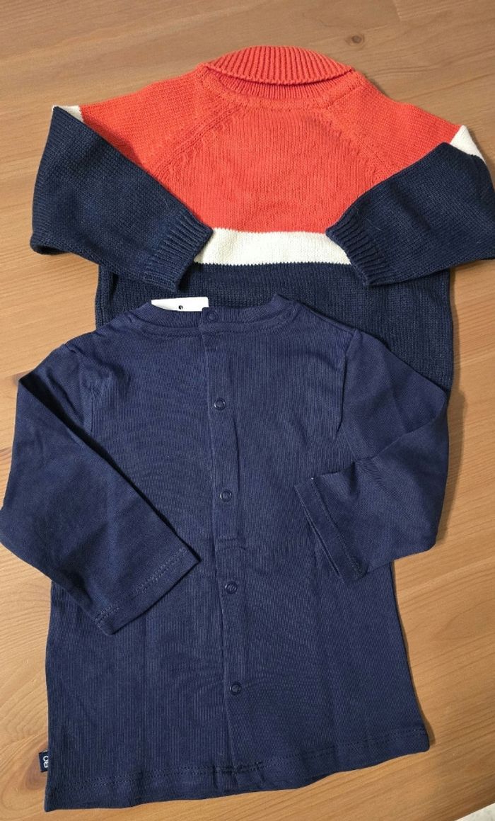 (Neufs non portés) 🏷🏷🥰💙 pull et teeshirt ml 6mois Garçon 💙🥰 - photo numéro 2